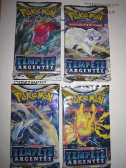 POKEMON NEUF LOT 4 BOOSTER SCELLES ARTSET TEMPETE ARGENTEE FRANCAIS NON TRIES - Image 1