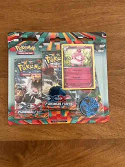Pokemon XY Furious Fists 3 Pack Blister Slurpuff Promo Xerneas Coin Sealed - Image 1