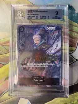 Super Pre Release Winner Smoker P-025 Promo One Piece English ￼Gem Mint 9 B - Image 1
