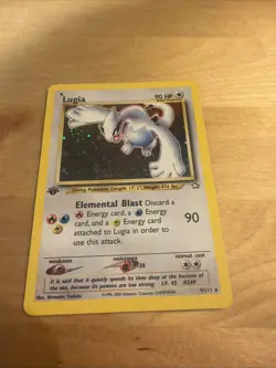 Pokemon Neo Genesis Lugia TCG Holo Rare Card 9/111 First Edition - Image 2