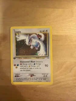 Pokemon Neo Genesis Lugia TCG Holo Rare Card 9/111 First Edition - Image 3