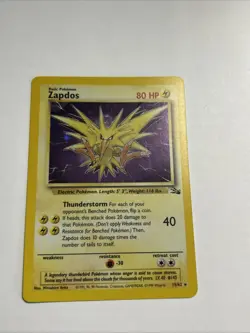 Zapdos Holo - Fossil Set 15/62 - Vintage 1999-2000 WOTC Pokemon Card - Image 1