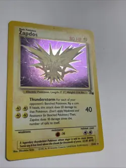 Zapdos Holo - Fossil Set 15/62 - Vintage 1999-2000 WOTC Pokemon Card - Image 2