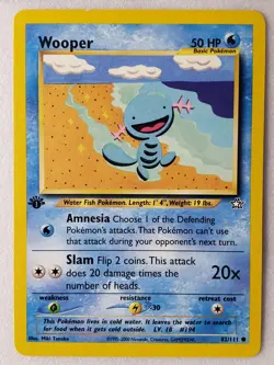 1ST EDITION Wooper 82/111 NM - Neo Genesis Pokemon Card - $2 Combined Shipping - Image 1