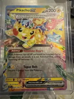 Pokemon TCG Pikachu EX Surging Sparks Ultra Rare Card 057/191 Scarlet & Violet - Image 1