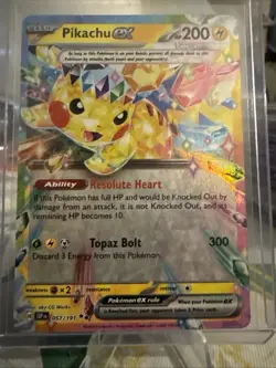 Pokemon TCG Pikachu EX Surging Sparks Ultra Rare Card 057/191 Scarlet & Violet - Image 2