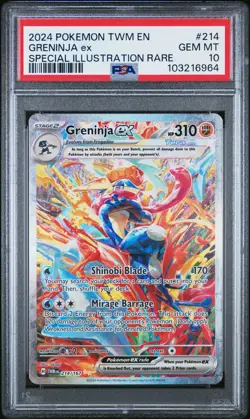 Pokemon Card Greninja EX 214/167 Special Illustration Rare TWM PSA 10 - Image 1