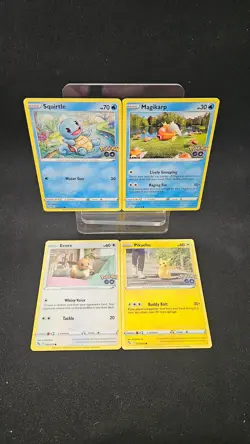 Pokemon TCG - Pokemon Go - 4 Card Lot - Pikachu/Eevee/Magikarp/Squirtle - NM - Image 1