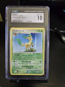 CGC 10 GEM MINT Leafeon 2009 Rising Rivals 45/111 Pokemon Card - Image 1