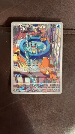 Pokemon TCG Squirtle Stellar Crown Illustration Card 148/142 - Image 1