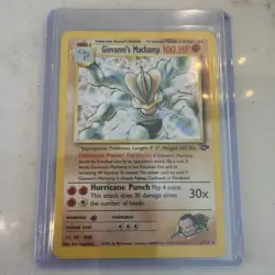 Pokemon TCG Holo Rare Card Giovanni's Machamp 6/132 Gym Challenge - Image 1