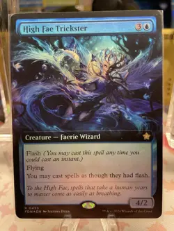MTG High Fae Trickster 453 Extended Art Foil Foundations FDN - Image 1