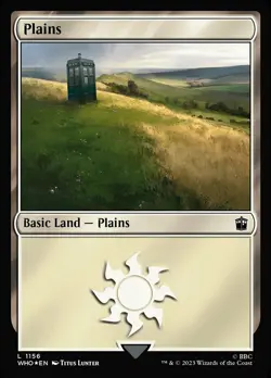1 x Plains (1156) - Surge Foil - Universes Beyond: Doctor Who - Light Play - MTG - Image 1