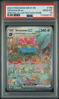 PSA 10 GEM MINT Venusaur ex 198/165 Sv: Scarlet & Violet 151 Holo Pokemon 2023 - Image 1
