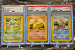 3x Shadowless PSA Base Set Bulbasaur Charmander Squirtle Pokemon 44 46 63/102 - - Image 1