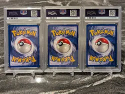 3x Shadowless PSA Base Set Bulbasaur Charmander Squirtle Pokemon 44 46 63/102 - - Image 2