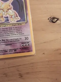 1999 Pokemon English Unlimited Base Set Alakazam Holo 1/102 EX #2 - Image 3
