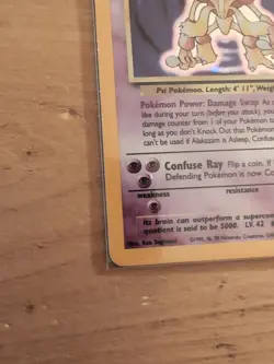 1999 Pokemon English Unlimited Base Set Alakazam Holo 1/102 EX #2 - Image 4