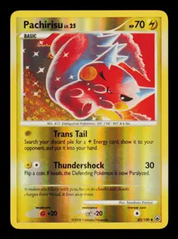 Pokemon Card Pachirisu 43/100 Reverse Holo Foil lv.25 DP Majestic Dawn NM 2008 - Image 1