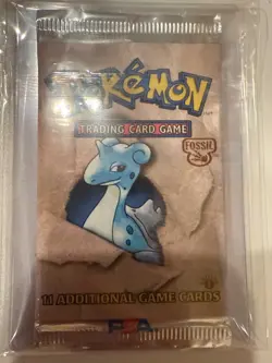 1st edition - Fossil Booster Pack -Factory Sealed Lapras Art- Pokemon TCG - Image 1