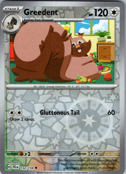 ✨Pokemon - Greedent - Reverse Holo - Uncommon - 132/159 - Journey Together (NM)✨ - Image 1