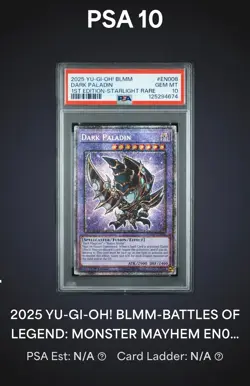 2025 YU-GI-OH! DARK PALADIN BLMM 1ST ED STARLIGHT RARE #EN008 PSA 10 GEM MINT - Image 2