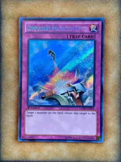 Yugioh Compulsory Evactuation Device LCJW-EN295 Secret Rare 1st Ed NM - Image 1