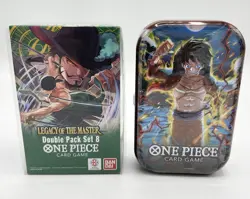 One Piece TCG Tin Pack Set Vol. 1 & Double Pack Set Vol. 8 Legacy of the Master - Image 1