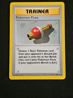 Pokemon Flute Trainer Base Set Regular Card 086/102 1999 LP - Image 1