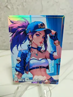 Akali Trading Card Waifu Goddess Story Anime Girl holo Karte Manga Full Art - Image 1