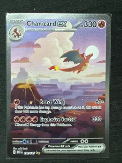 Pokemon TCG Charizard EX Scarlet & Violet 151 Card 199/165 Sir NM/M Condition - Image 1
