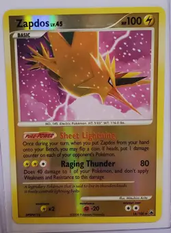 Pokemon Zapdos 14/100 Majestic Dawn Reverse Holo Rare Card English 2008 - Image 1