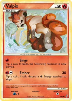 Vulpix 75/95 Common Call of Legends Pokemon Card - Image 1