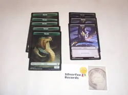 8 Magic The Gathering Official Commander Snake (1 FOIL) Token Cards Cool! - Image 1