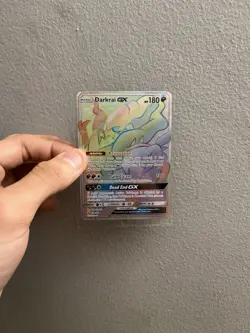 Pokemon Darkrai GX Rainbow Secret Rare Holo Card 158/147 SM Burning Shadows - Image 1