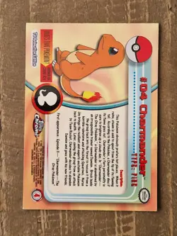 Pokemon Card - Charmander #04 - Topps Chrome LP - Image 3