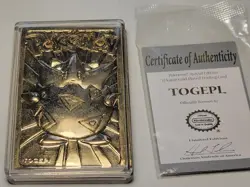 Vintage 23k Gold Plated Togepi Pokemon Card Promo Burger King 1999 Sealed w/COA - Image 1