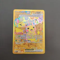 Pokemon TCG Karte - Sturmische Funken - Pikachu EX - 247/191 - Gold Full Art NM - Image 2