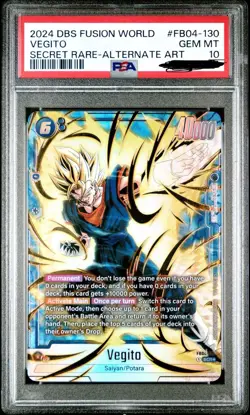 DBS Card Game Fusion World FB04-130 VEGITO SECRET RARE-ALTERNATE ART - PSA 10 - Image 1