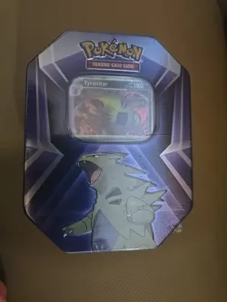 Pokemon Triple Whammy TYRANITAR Tin 3 Booster Packs 3 Foil Cards TCG New Sealed - Image 1