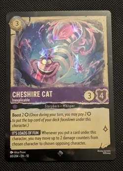 disney Lorcana Foil - Cheshire Cat - Inexplicable - 60/204 NM English X3 Cards - Image 1