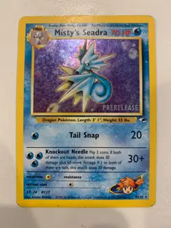 Pokemon TCG Misty's Seadra Holo Rare Card 9/132 Gym Heroes 2000 - Ungraded - Image 1