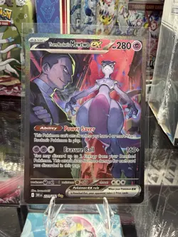 Pokemon TCG Team Rockets Mewtwo EX 213/182 Full Art Destined Rivals - Image 1