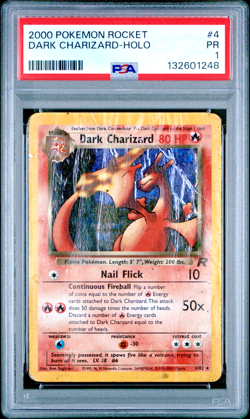 PSA 1 PR 2000 Pokemon Team Rocket Dark Charizard 4/82 Holo Foil Rare WOTC - Image 1