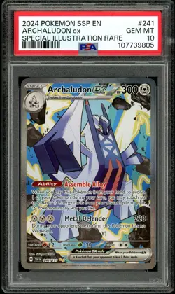 PSA 10 GEM MINT Archaludon EX 241 Surging Sparks Pokemon Card - Image 1