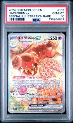2024 POKEMON SCR EN-STELLAR CROWN SPECIAL ILLUSTRATION RARE DACHSBUN EX PSA 10 - Image 1