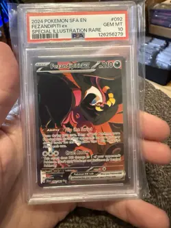 2024 Pokemon Sfa En-Shrouded Fable SIR Fezandipiti Ex #092 PSA 10 - Image 1