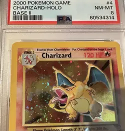 2000 Pokemon Base Set 2 Charizard #4 English 4/130 - PSA 8 NM-MT w/ Sick Swirl🌀 - Image 5