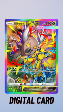 Mega Pinsir EX Rainbow Mega Rising Pokemon TCG Pocket Trade 2 Star ⭐⭐ (English) - Image 1