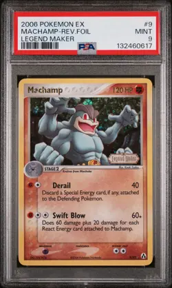 2006 Pokemon Ex Legend Maker #9 Machamp-Rev.Foil Legend Maker PSA 9 - Image 1